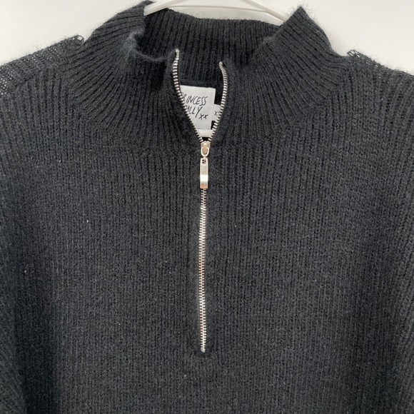 Princess Polly Half Zip Sweater‎ Knit Pullover Black Womens XS/S - Picture 2 of 14